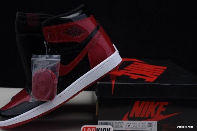 Cheap LUCY Air Jordan High Patent 555088-063 Bred OG 1 0731